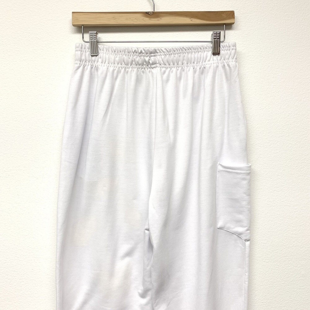 White Butterfly Cargo High Rise Sweatpants Womens Size Medium Pockets Joggers - Picture 7 of 9